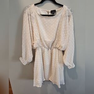 NWT! Long sleeve cream colored dress size medium